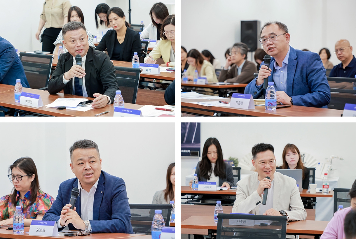 （左上：中国国际商会会员部部长洪锡国；右上：中国机电产品进出口商会副会长白雪峰； 左下：中国建材股份国际合作部副总经理刘晓峰；右下：西北实业董事长刘志伟）