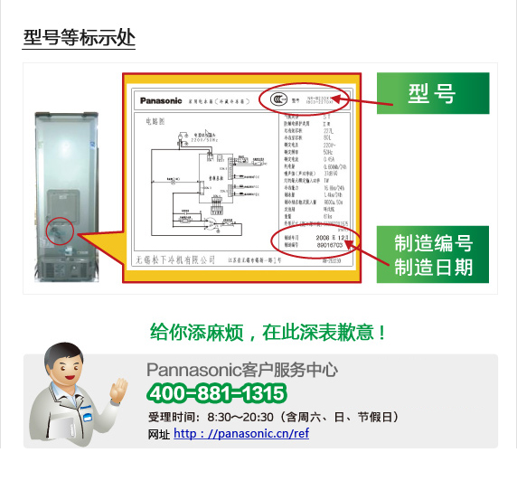 致使用Panasonic电冰箱
